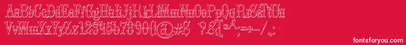 BrucedoublepicaBeveled Font – White Fonts on Red Background