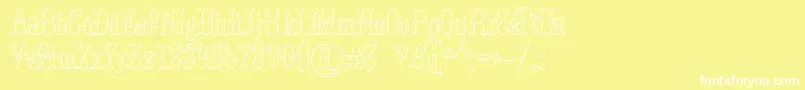 BrucedoublepicaBeveled Font – White Fonts on Yellow Background