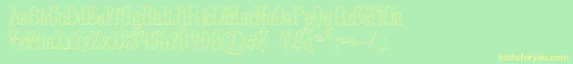 BrucedoublepicaBeveled Font – Yellow Fonts on Green Background