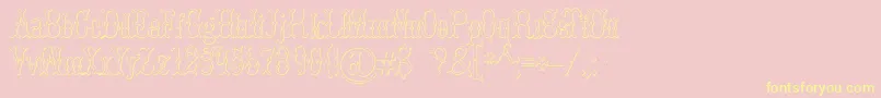 Шрифт BrucedoublepicaBeveled – жёлтые шрифты на розовом фоне