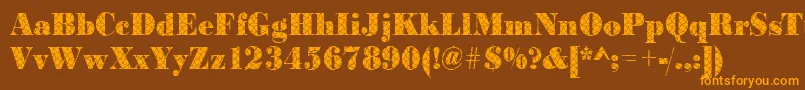 BodonispiderRegular Font – Orange Fonts on Brown Background