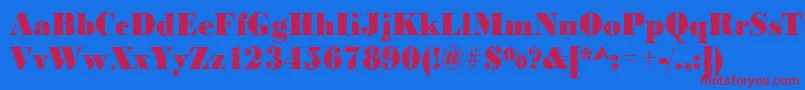 BodonispiderRegular Font – Red Fonts on Blue Background