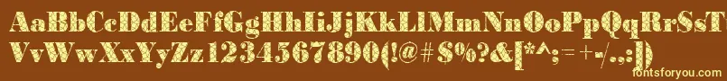 BodonispiderRegular Font – Yellow Fonts on Brown Background