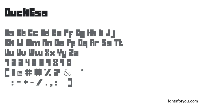 Шрифт DuckEsa – алфавит, цифры, специальные символы