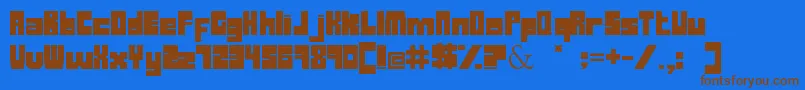 Weitere Informationen zur DuckEsa-Schriftart DuckEsa-Schriftart – Braune Schriften auf blauem Hintergrund