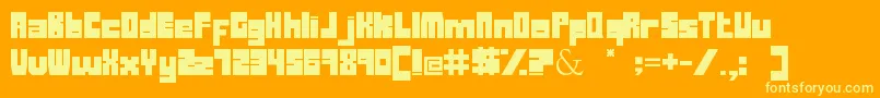 Więcej informacji o czcionce DuckEsa Czcionka DuckEsa – żółte czcionki na pomarańczowym tle