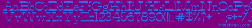 AlfredosDance-fontti – siniset fontit violetilla taustalla