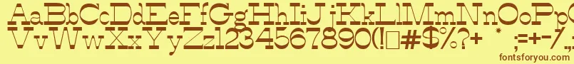 AlfredosDance Font – Brown Fonts on Yellow Background