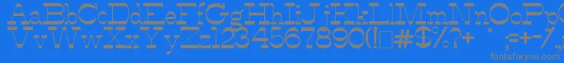 AlfredosDance-fontti – harmaat kirjasimet sinisellä taustalla
