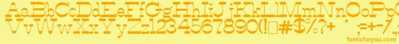 AlfredosDance-fontti – oranssit fontit keltaisella taustalla