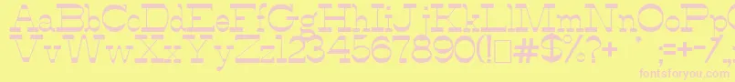 AlfredosDance-fontti – vaaleanpunaiset fontit keltaisella taustalla