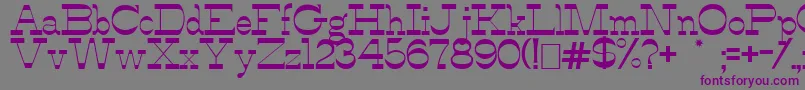 フォントAlfredosDance – 紫色のフォント、灰色の背景