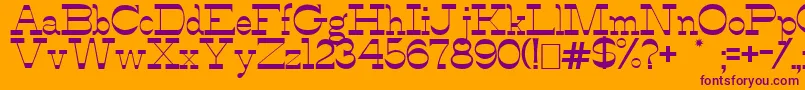 Шрифт AlfredosDance – фиолетовые шрифты на оранжевом фоне