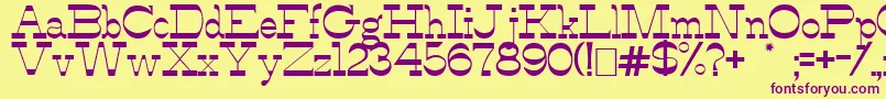 AlfredosDance Font – Purple Fonts on Yellow Background