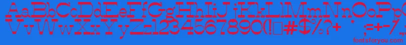 AlfredosDance-fontti – punaiset fontit sinisellä taustalla