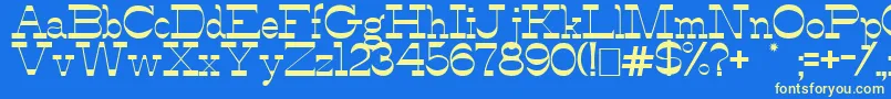 AlfredosDance-fontti – keltaiset fontit sinisellä taustalla