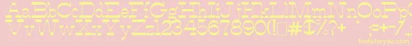 AlfredosDance-fontti – keltaiset fontit vaaleanpunaisella taustalla