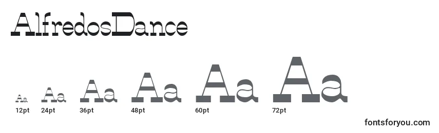 Размеры шрифта AlfredosDance