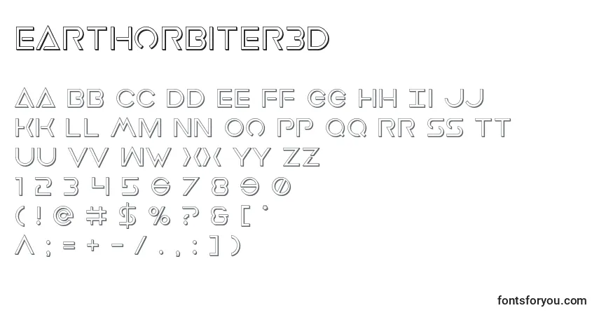 Шрифт Earthorbiter3D – алфавит, цифры, специальные символы