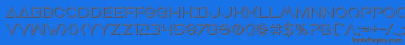 Earthorbiter3D-Schriftart – Braune Schriften auf blauem Hintergrund