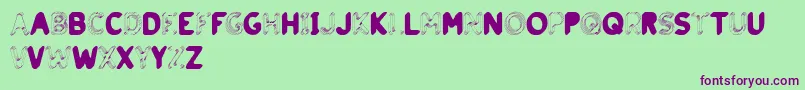 BrouhahaOne Font – Purple Fonts on Green Background