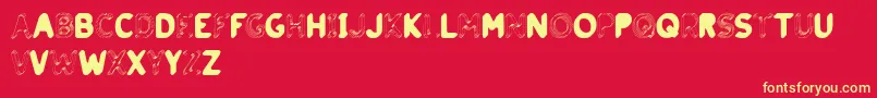 BrouhahaOne Font – Yellow Fonts on Red Background