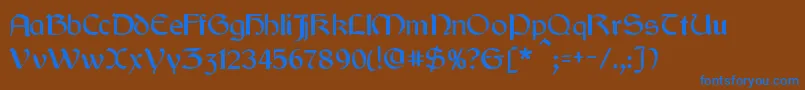 Cyrodiil Font – Blue Fonts on Brown Background