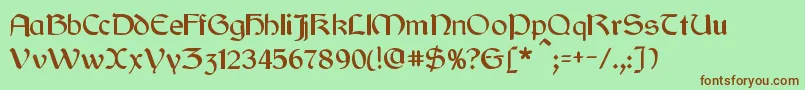 Saiba mais sobre a fonte Cyrodiil Fonte Cyrodiil – fontes marrons em um fundo verde