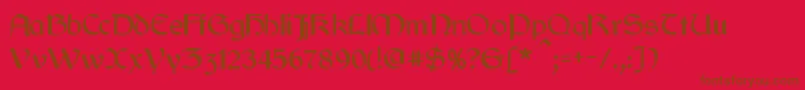 Cyrodiil Font – Brown Fonts on Red Background