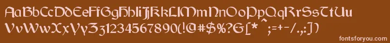 フォントCyrodiil – 茶色の背景にピンクのフォント