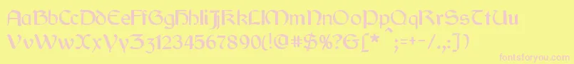 Cyrodiil Font – Pink Fonts on Yellow Background