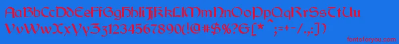 Cyrodiil Font – Red Fonts on Blue Background