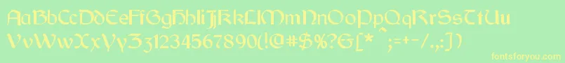 Cyrodiil Font – Yellow Fonts on Green Background