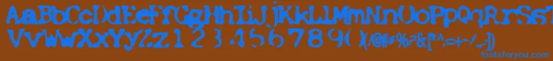 フォントPretext – 茶色の背景に青い文字