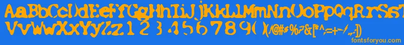 Pretext Font – Orange Fonts on Blue Background