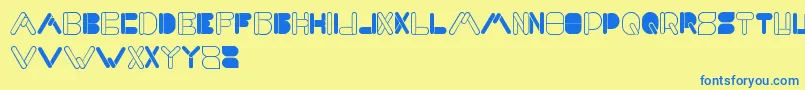 MaximumKilometer Font – Blue Fonts on Yellow Background