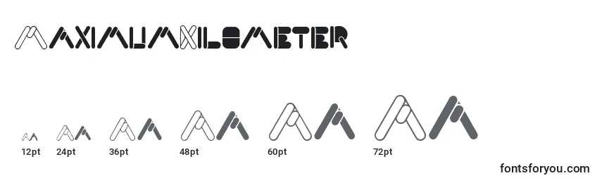 MaximumKilometer Font Sizes