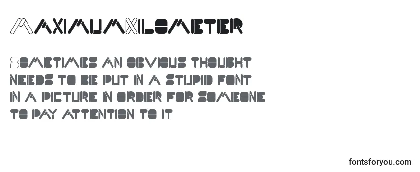MaximumKilometer Font