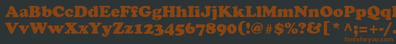 Agcoopr-fontti – ruskeat fontit mustalla taustalla