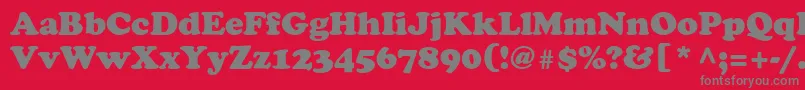 フォントAgcoopr – 赤い背景に灰色の文字