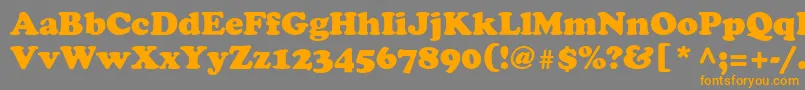 フォントAgcoopr – オレンジの文字は灰色の背景にあります。