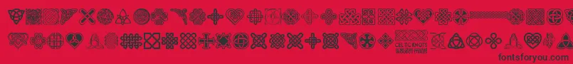CelticKnots Font – Black Fonts on Red Background