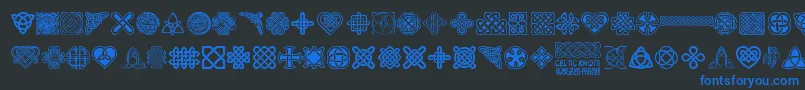 Шрифт CelticKnots – синие шрифты на чёрном фоне