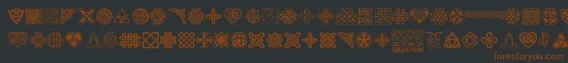 CelticKnots Font – Brown Fonts on Black Background