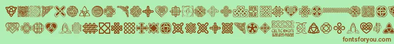 CelticKnots Font – Brown Fonts on Green Background