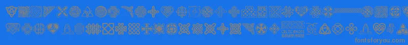 CelticKnots Font – Gray Fonts on Blue Background