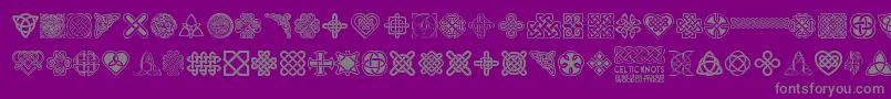 フォントCelticKnots – 紫の背景に灰色の文字