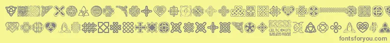 fuente CelticKnots – Fuentes Grises Sobre Fondo Amarillo