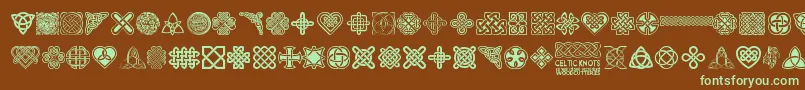 Шрифт CelticKnots – зелёные шрифты на коричневом фоне