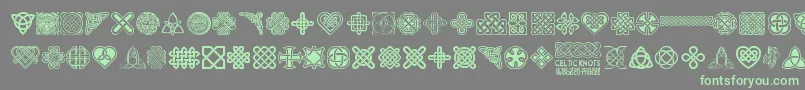CelticKnots-Schriftart – Grüne Schriften auf grauem Hintergrund